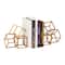 Mind Reader Decorative Geometric Cube Bookends, Modern Book Holders, Office Decor, Metal, Set of 2, Gold